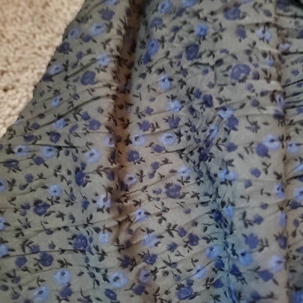 Blue Floral Patterned Scarf - Picture 3 of 4